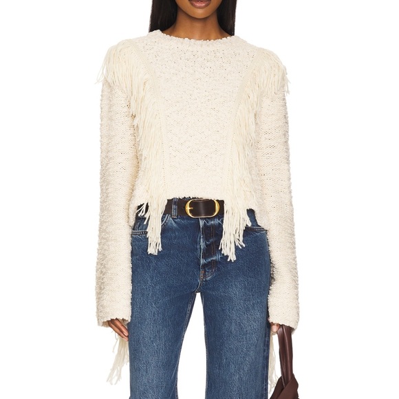 Tularosa Ibone Fringe Sweater Beige - Picture 7 of 16